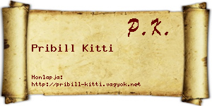 Pribill Kitti névjegykártya